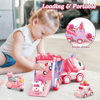 Picture of Toy Cars for Toddlers Girls 5 in 1 Carrier Truck Toy for Kid Girls Transport Vehicles with Light & Music