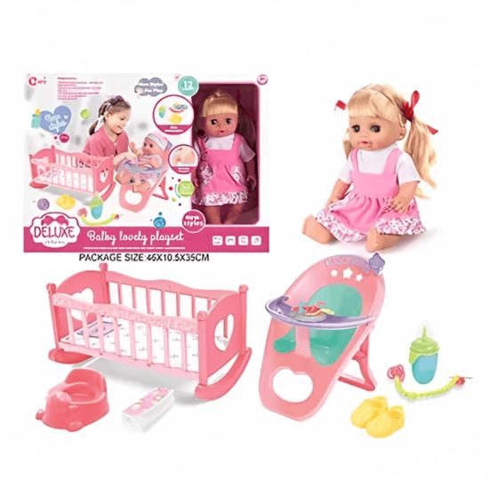 Picture of GIRL DOLL & BED PLAYSET