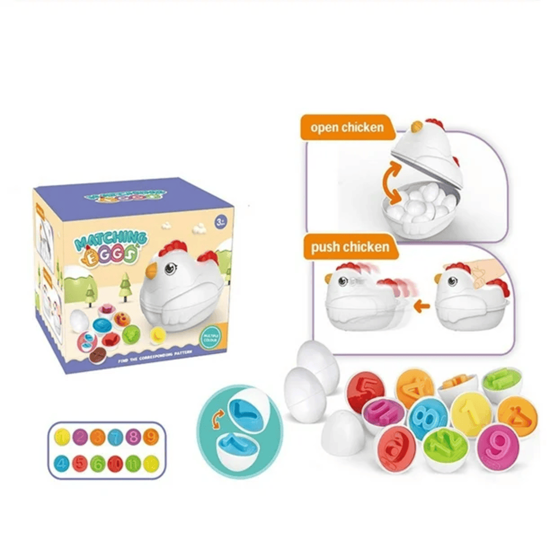 Picture of Egg Toys With Chicken Montessori Colours Matching Set – Assorted Fine Motor Skills Assorted Egg Toy For Toddlers
