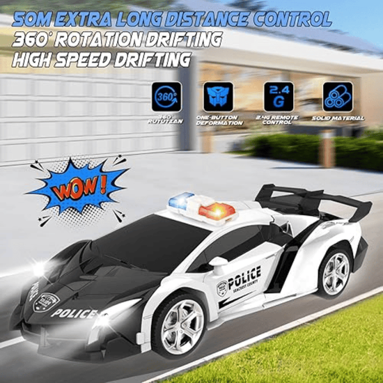 Toy. Transformation Remote Control police Car