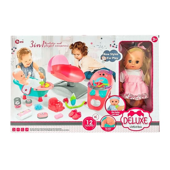 Picture of Fedora - Lovely Deluxe Doll Playset in Light Pink Dress