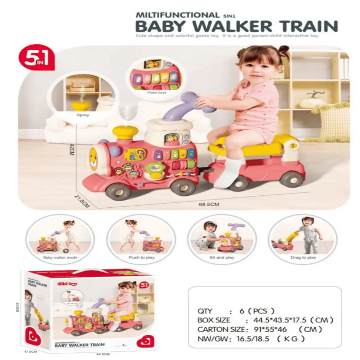 Toy. 5-in-1 Interactive Walking Train for Kids - Transforms into a ...