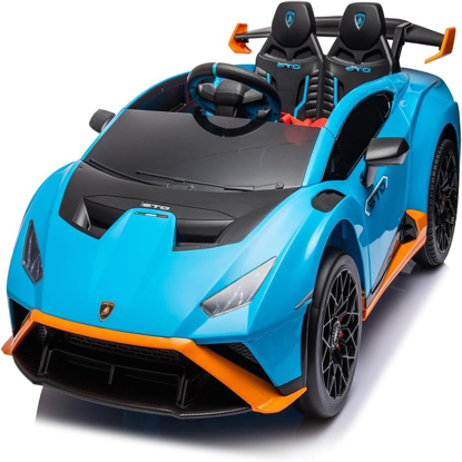 Picture of 24V Kids Ride on Car, Compatible for Lamborghini Electric Car, 4 Wheels Sports Car Toys with LED Headlights, Remote Control