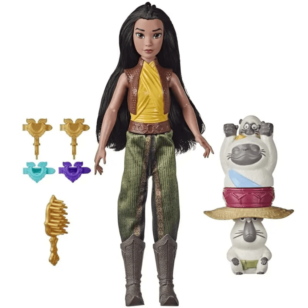 Toy. Raya doll and hair styling tool