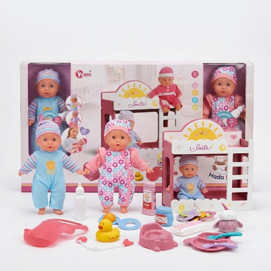 Picture of 2 babies with accessories